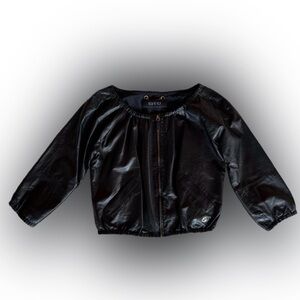 Gucci Women's Black Leather Blouse